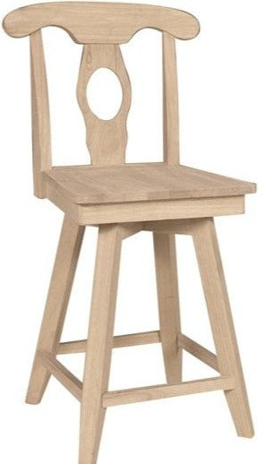 Empire Unfinished Hardwood Swivel Bar Stool Unfinished Furniture