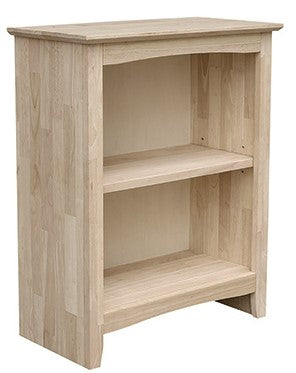 Unfinished Shaker Hardwood Bookcase - 24" Wide x 30" Tall