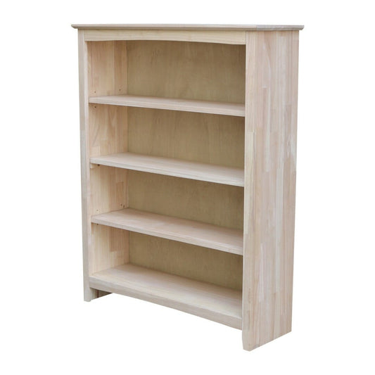 Unfinished Shaker Hardwood Bookcase - 38" Wide x 48" Tall